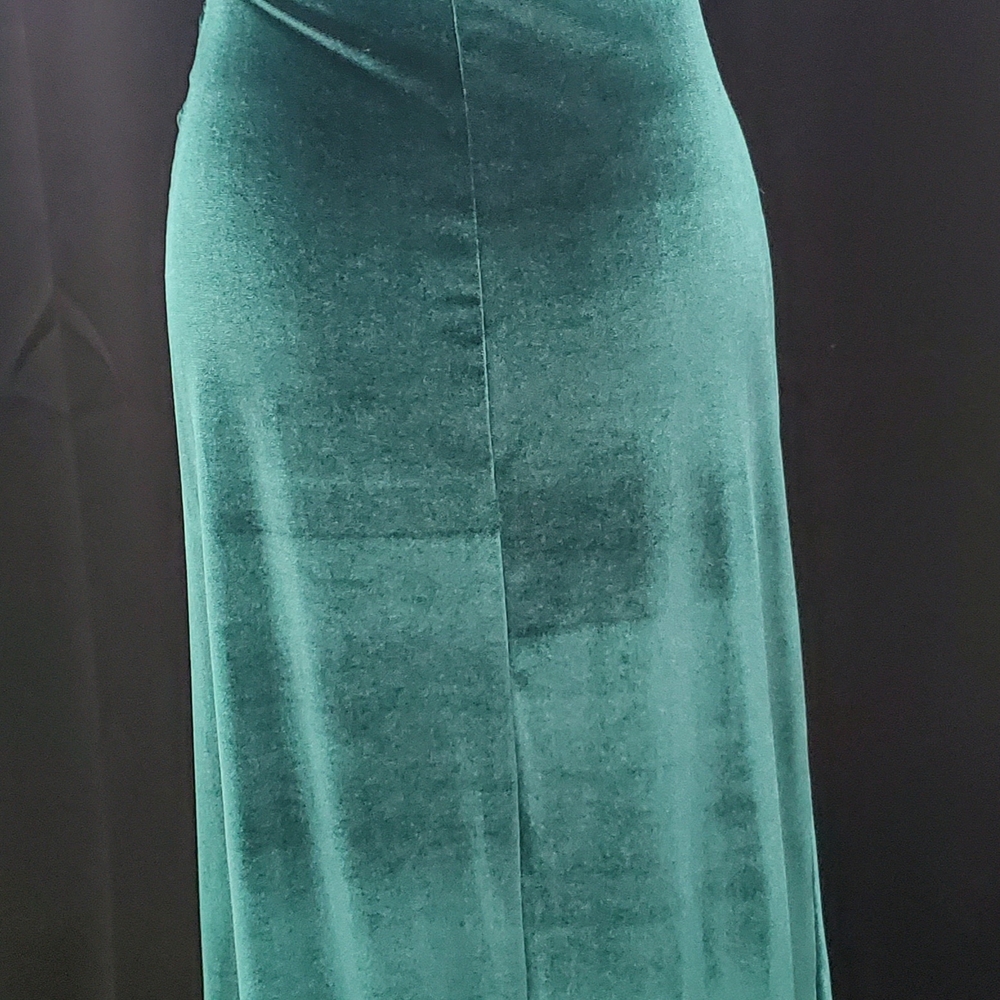 Sexy Reformation One Shoulder Teal Velvet Dress Size M - Picture 6 of 11